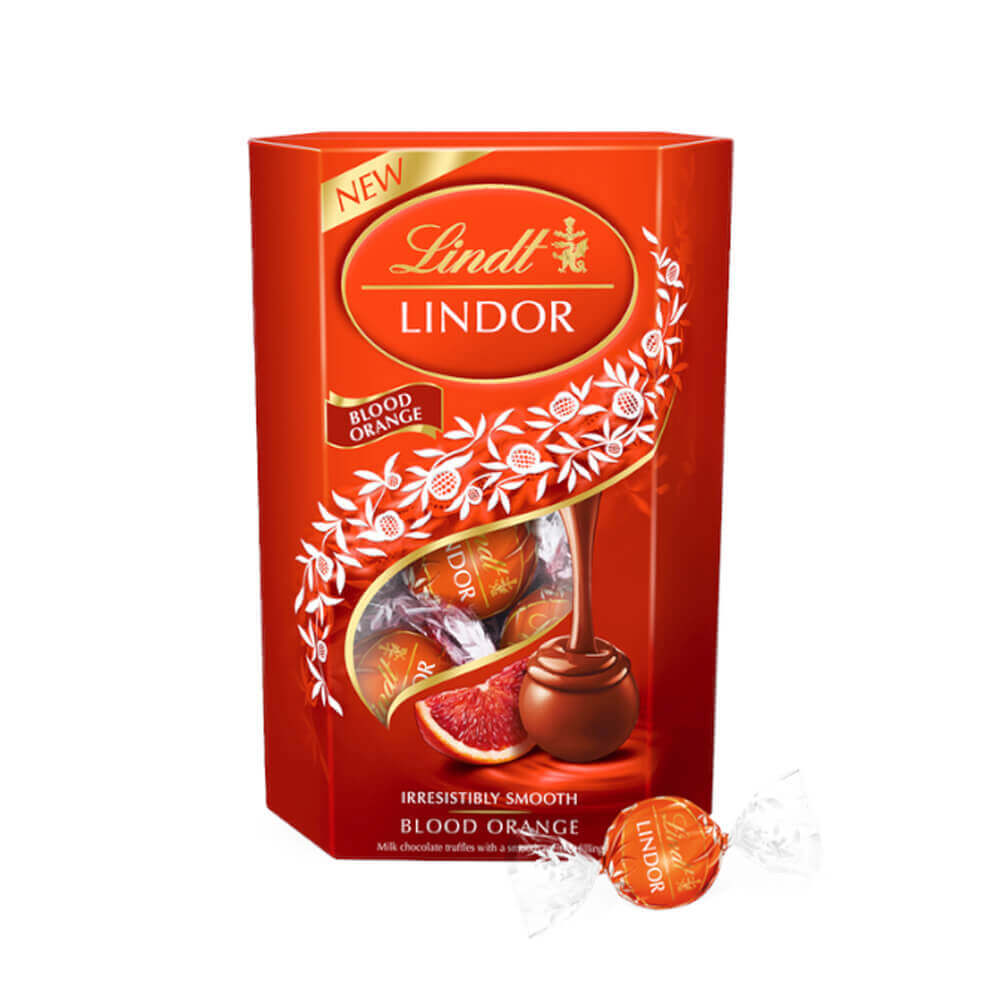 Lindt LINDOR Milk Blood orange Chocolate Truffles 200GD